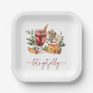 Cocktail Holiday Paper Plate