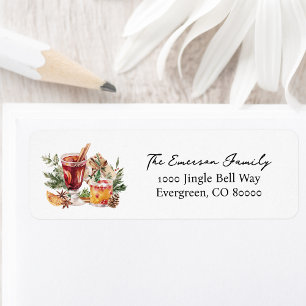 Cocktail Holiday Return Address Label