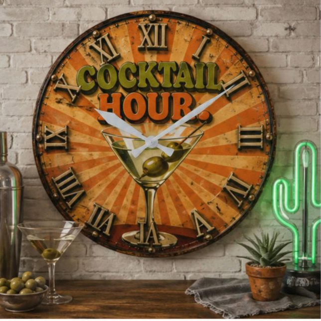 Cocktail Hour Large Clock (Creator Uploaded)