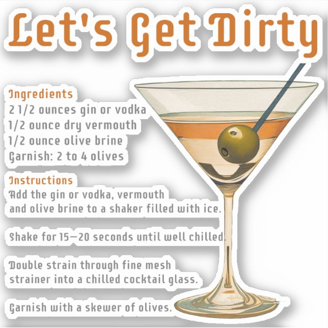 Cocktail Hour Let's Get Dirty Martini Recipe (Front)