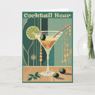 Cocktail Hour Mid Century Modern Martini Card
