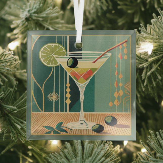 Cocktail Hour Mid Century Modern Martini Glass Tree Decoration (Insitu)