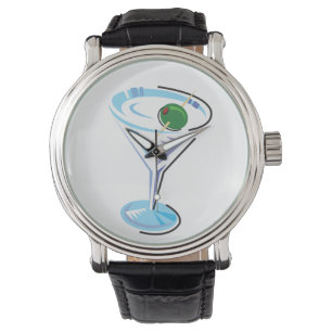 Cocktail Hour_retro-style Martini Glass Watch