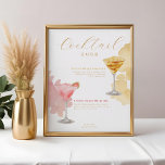 Cocktail Hour Watercolor Cocktails Wedding Menu Poster<br><div class="desc">Sweet,  tangy & citrusy wedding cocktail menu that's infused with love! We hand-painted our watercolor cocktail illustrations to produce this beautiful wedding cocktail hour menu design. Featured cocktails are frozen mango Tamarind cocktail and frozen guava margarita. Original design and illustrations by Moodthology Papery</div>
