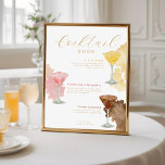 Cocktail Hour Watercolor Cocktails Wedding Menu Poster<br><div class="desc">Sweet,  tangy & citrusy wedding cocktail menu that's infused with love! We hand-painted our watercolor cocktail illustrations to produce this beautiful wedding cocktail hour menu design. Featured cocktails are frozen mango,  Tamarind cocktail,  and frozen guava margarita. Original design and illustrations by Moodthology Papery</div>