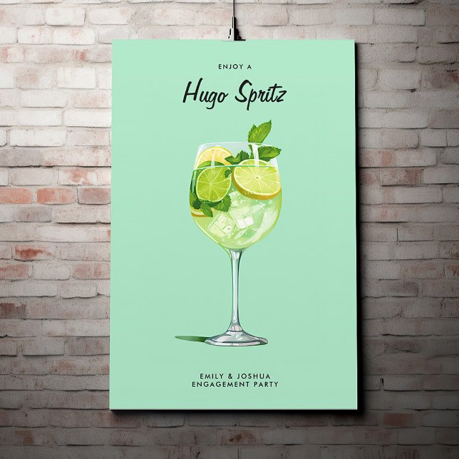 Cocktail Hugo Spritz Engagement Party Poster (Creator Uploaded)
