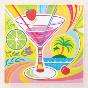 Cocktail Island Glass Coaster
