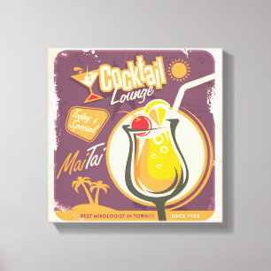 Cocktail Lounge Poster Canvas Print
