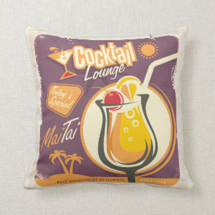 Cocktail Lounge Poster Cushion
