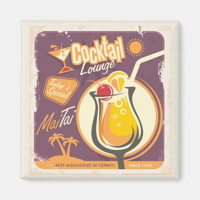 Cocktail Lounge Poster Magnet (Front)