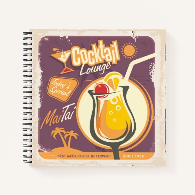 Cocktail Lounge Poster Notebook (Front)