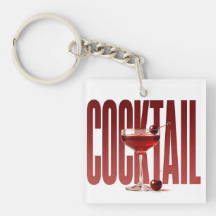Cocktail Luxury Mixology Editorial Graphic Design Key Ring