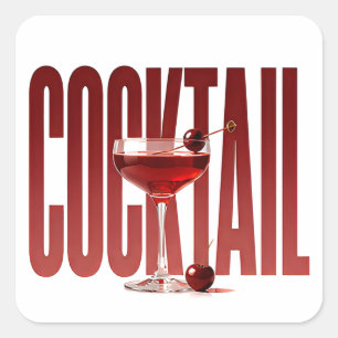 Cocktail Luxury Mixology Editorial Graphic Design Square Sticker