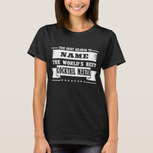 Cocktail Maker Mens Personalised Bar Drink Pub Nig T-Shirt