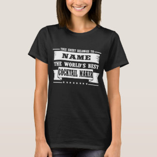 Cocktail Maker Mens Personalised Bar Drink Pub Nig T-Shirt