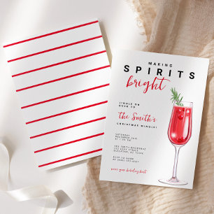 Cocktail Making Spirits Bright Christmas Holiday  Invitation