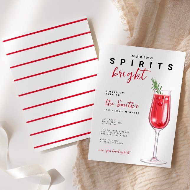 Cocktail Making Spirits Bright Christmas Holiday  Invitation (Creator Uploaded)