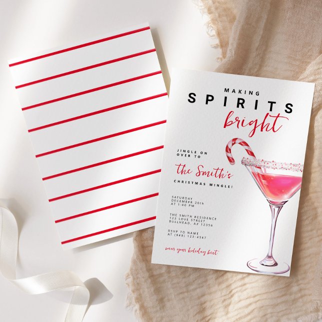 Cocktail Making Spirits Bright Christmas Holiday  Invitation (Creator Uploaded)