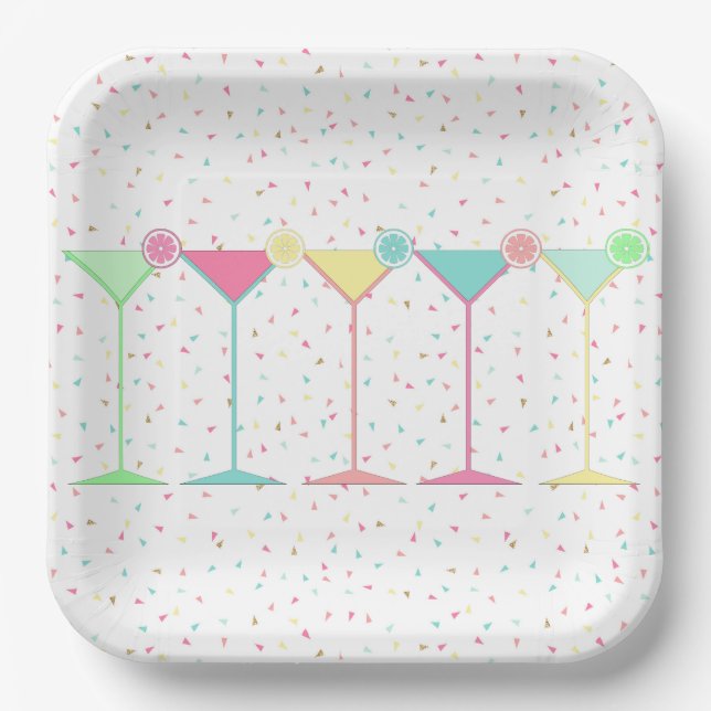 Cocktail Martini Paper Plate (Front)