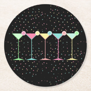 Cocktail Martini Round Paper Coaster