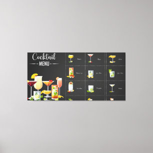  Cocktail menu Canvas Print