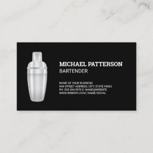 Cocktail Metal Shaker Business Card