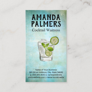Cocktail Mix Drink   Bartender   Mixology Business Card