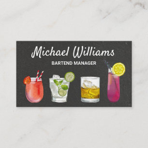 Cocktail Mix Drinks Mixology Business Card