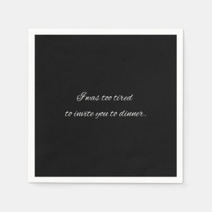 Cocktail napkin funny black party