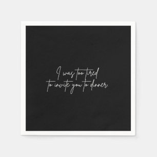 Cocktail napkin funny black party script