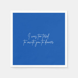 Cocktail napkin funny blue script party