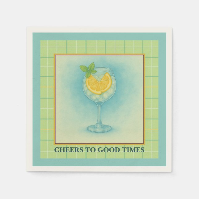 Cocktail Napkin | Gin & Lemon Summer Entertaining (Front)