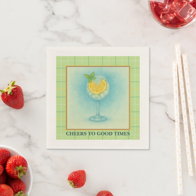Cocktail Napkin | Gin & Lemon Summer Entertaining (Insitu)
