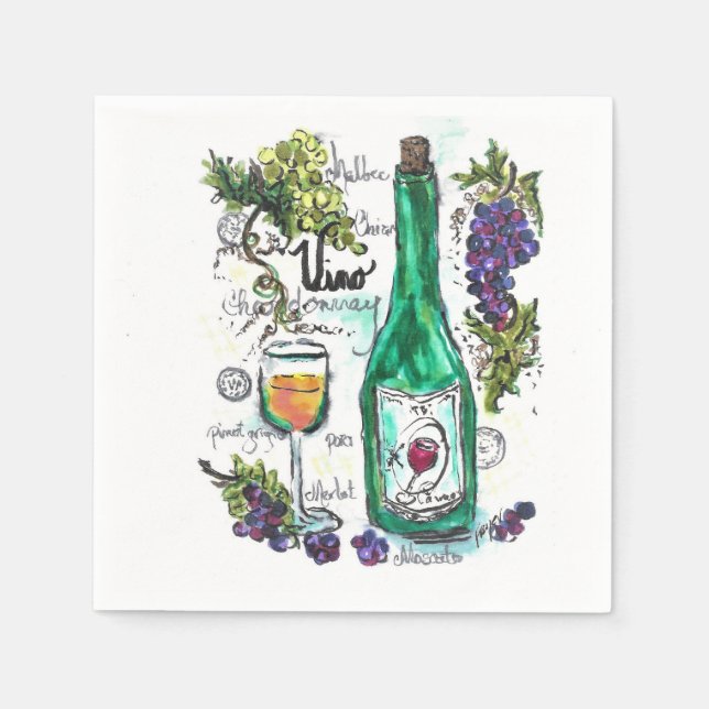 Cocktail napkin - Wine & Cheese (Front)