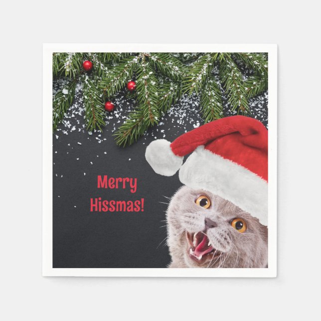 Cocktail Napkins, Merry Hissmas  Napkin (Front)