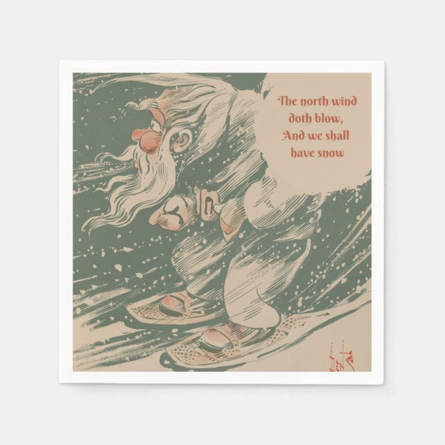 Cocktail Napkins North Wind (Front)