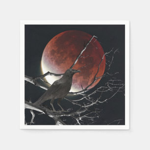 Cocktail Napkins, The Raven In Red and Black Napkin