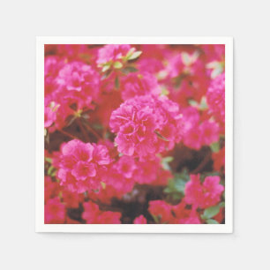 Cocktail Napkins with a Bright Pink Floral Design