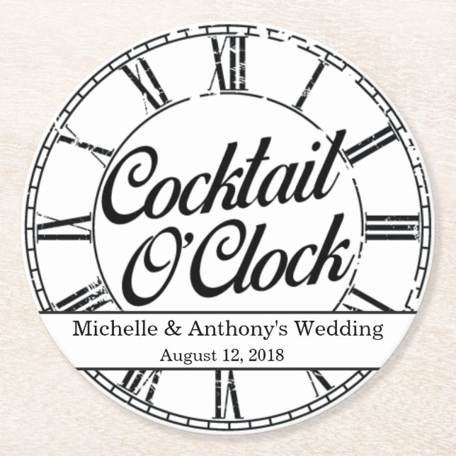 Cocktail O'Clock Coaster (Front)