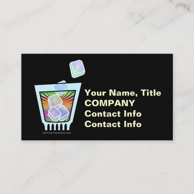 COCKTAIL - OLD FASHIONED - ROCKS GLASS BUSINESS CARD (Front)