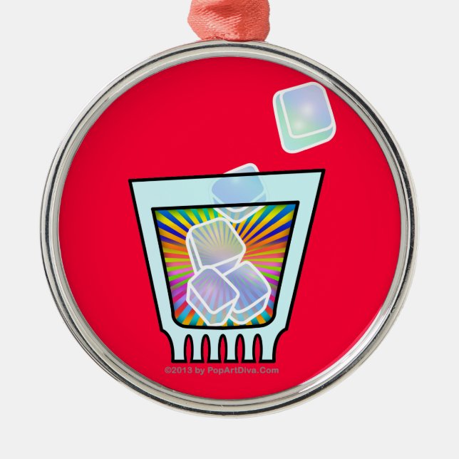 COCKTAIL - OLD FASHIONED - ROCKS GLASS METAL TREE DECORATION (Front)