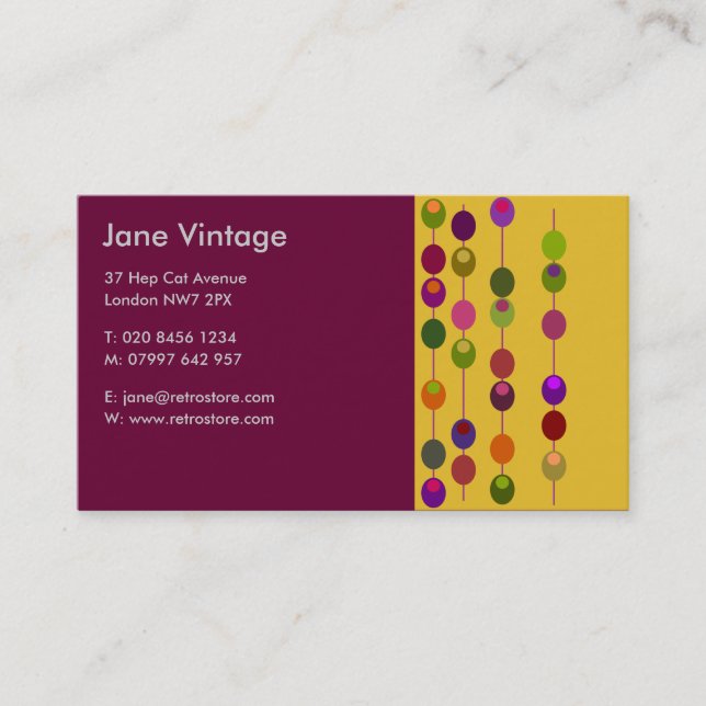 Cocktail Olives Business Card (Front)