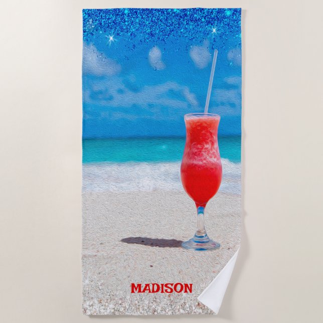 Cocktail on the Beach Beach Towel (Front)