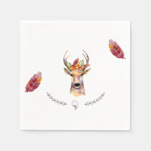 Cocktail Paper Napkin Boho Deer Buck Head Browning