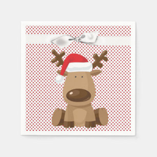 Cocktail Paper Napkin Reindeer Christmas XMAS Polk
