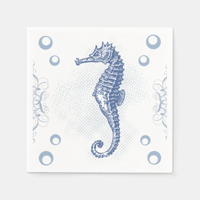 Cocktail Paper Napkin Seahorse Ocean Beach Water (Front)