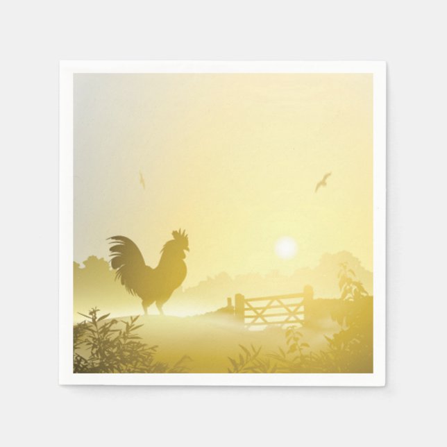 Cocktail Paper Napkin Sunny Morning Farm Country R (Front)