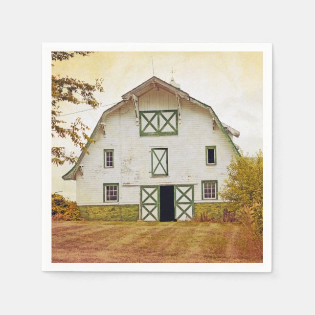 Cocktail Paper Napkin Sunset Barn Country Rustic F (Front)