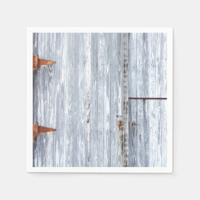 Cocktail Paper Napkin White Wash Wood Barn Door Co (Front)