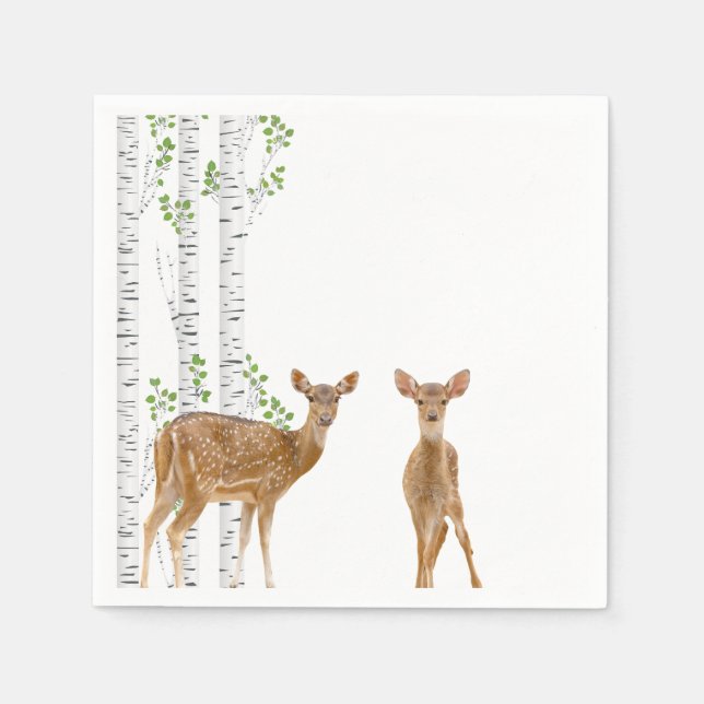 Cocktail Paper Napkin XMAS Deer Doe Woodland Buck (Front)